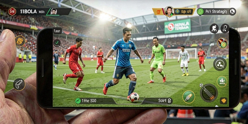 Tampilan gameplay 11BOLA dengan strategi manajemen tim yang mendebarkan.