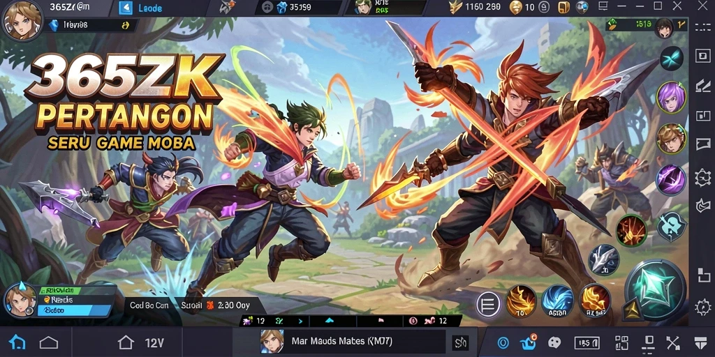 Screenshot gameplay 365ZK dengan aksi seru di arena MOBA.