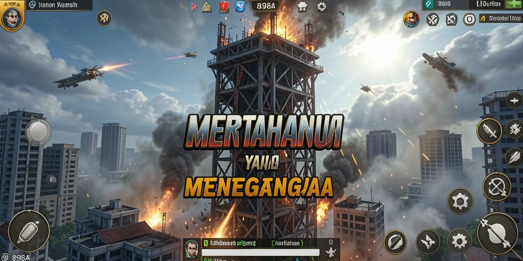 Tampilan gameplay seru menara pertahanan dalam 898A.