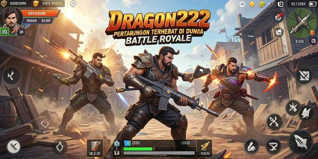 Tampilan gameplay mendebarkan dari DRAGON222 dalam pertempuran Battle Royale.