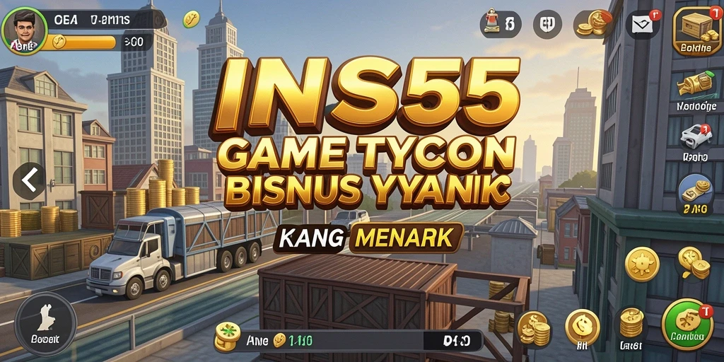 Tampilan gameplay <strong>INS55</strong> saat membangun kerajaan bisnis.