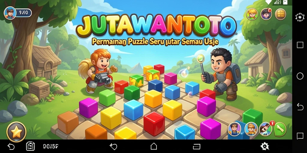 Tampilan gameplay JUTAWANTOTO dengan berbagai level puzzle.