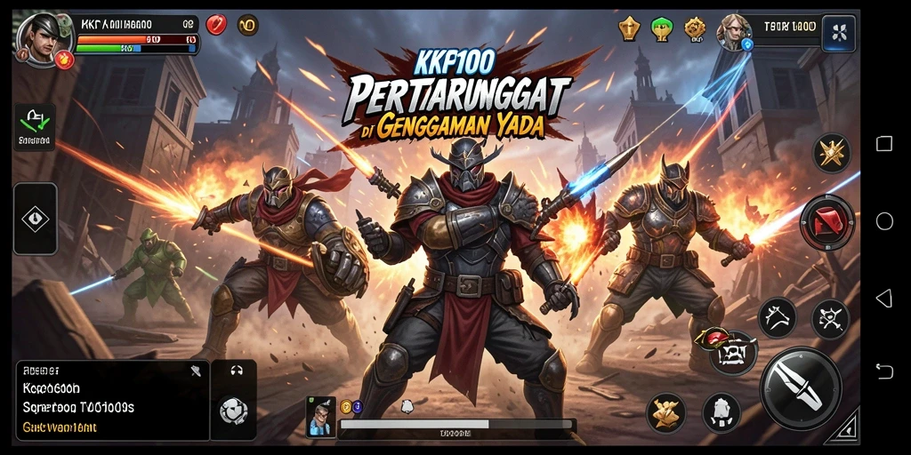 Tampilan gameplay KPK100 dengan pertarungan yang intens.