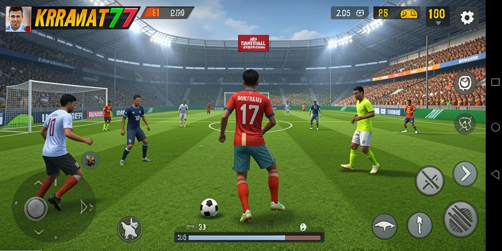 Tangkapan layar gameplay KRAMAT77 yang menampilkan aksi seru di lapangan.