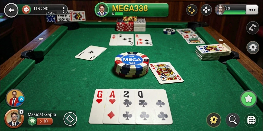 Tampilan gameplay Gaple yang menarik dan seru di MEGA338.