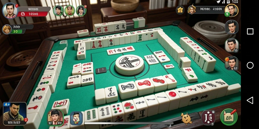 Tampilan permainan Mahjong yang seru di WDBOS.